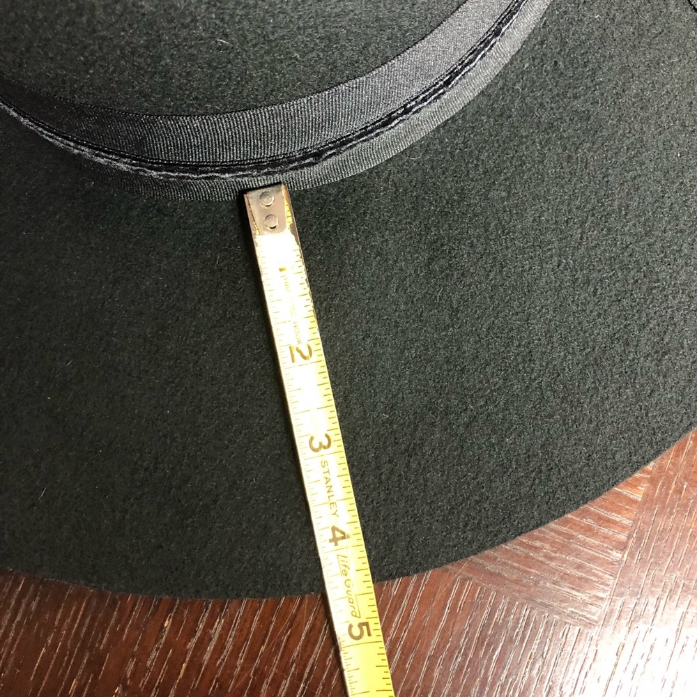 Cynthia Rowley Wool Black Fedora Cloche Wide Brim Peacock Feathers bohemian Hat - Picture 12 of 14